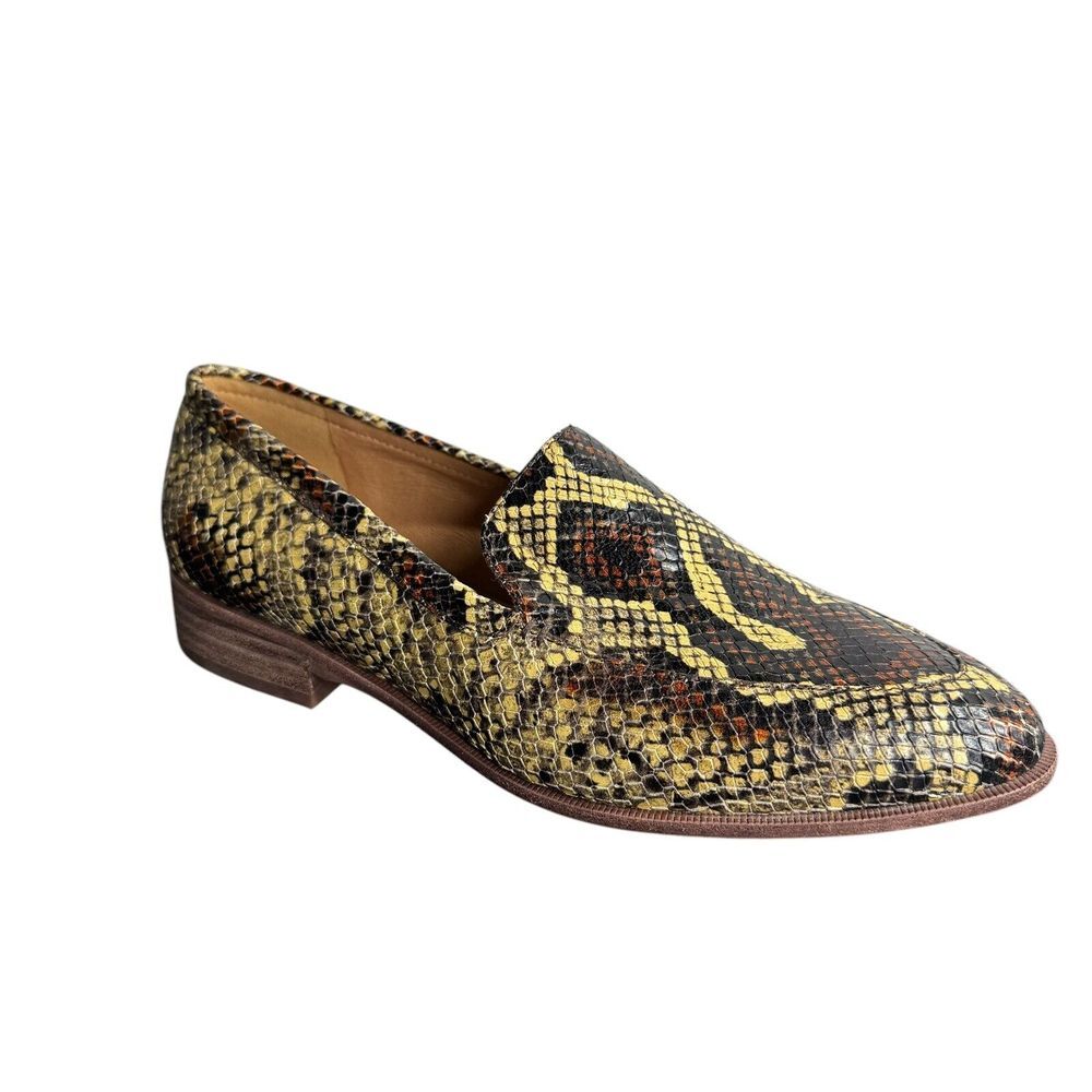 Madewell Leather The Frances Loafer Snake Embossed Shoes Women's size 9